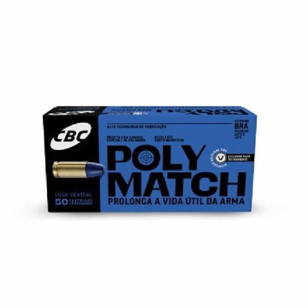 Munição CBC Polymatch 9mm PARA LPC 124gr - 50rds