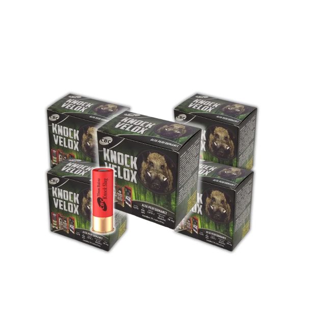 Munição CBC Calibre 12 Câmara 70mm Balote Knock Slug -  KNOCK VELOX - CX 125un - 5 Caixas