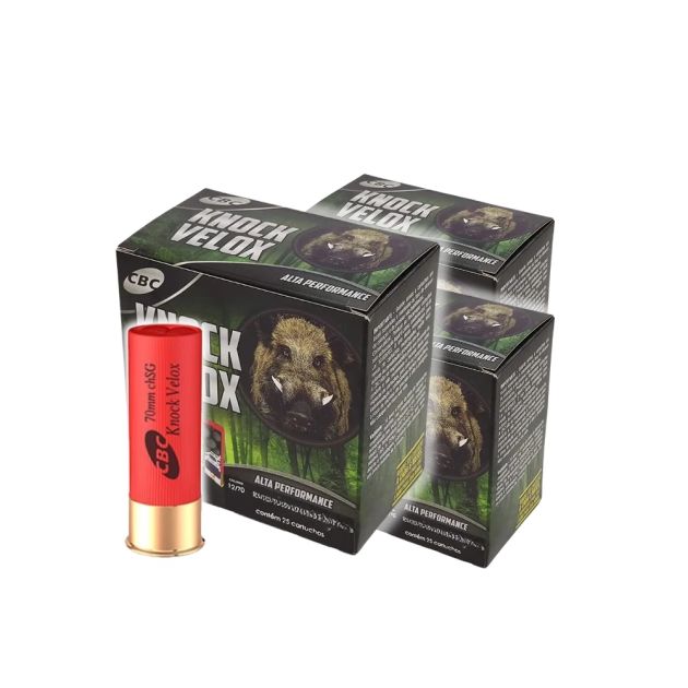 Munição CBC Calibre 12 Câmara 70mm Chumbo SG -  KNOCK VELOX - 75UN