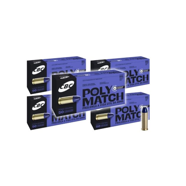 Munição CBC Polymatch 38 TPC 124gr - CX 250un - 5 Caixas