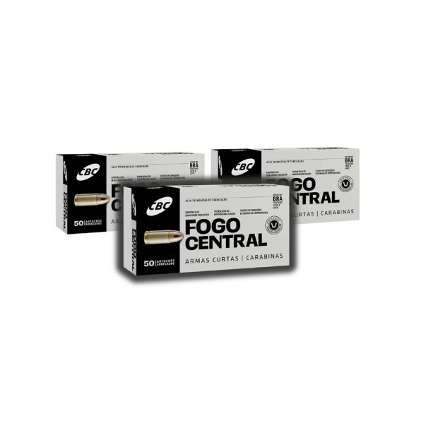 Munição CBC TREINA .380 ACP 95gr - CX 150un - 3 Caixas