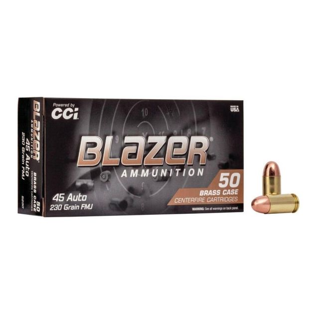 MUNICAO CCI 45 AUTO 230GR FMJ BLAZER BRASS CX 50