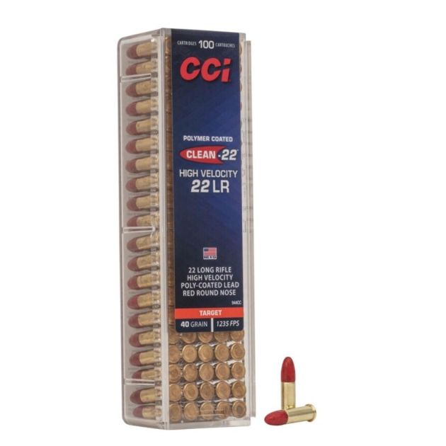 MUNIÇÃO CCI CAL 22 LR TARGET RED 40GR HV CX 100