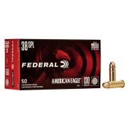 Munição Federal 38 SPL Luger 130gr FMJ American Eagle cx 50un