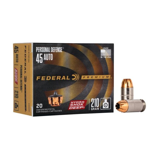 Munição Federal .45 Auto 210gr Hydra Shok Deep 20un