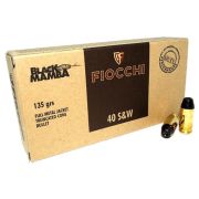 Munição Fiocchi Cal 40 SW FMJTC Black Mamba 135GR CX 50