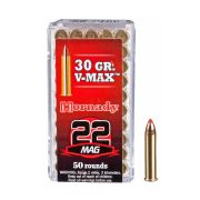 Munição Hornady Cal 22WMR V-Max 30gr - 50 un