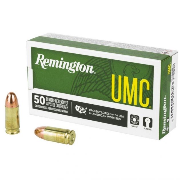 Munição Remington 9mm Luger FMJ 124gr - 50rds.