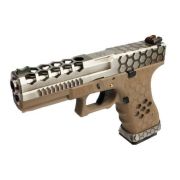 Pistola de Airsoft A Gás GBB Green Gas AW G17 Chromo Tan Blowback