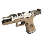 Pistola de Airsoft A Gás GBB Green Gas AW G17 Chromo Tan Blowback