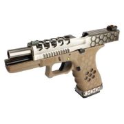 Pistola de Airsoft A Gás GBB Green Gas AW G17 Chromo Tan Blowback