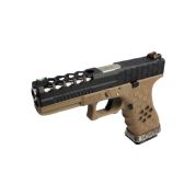 Pistola de Airsoft A Gás GBB Green Gas AW G17 Tan Black Blowback